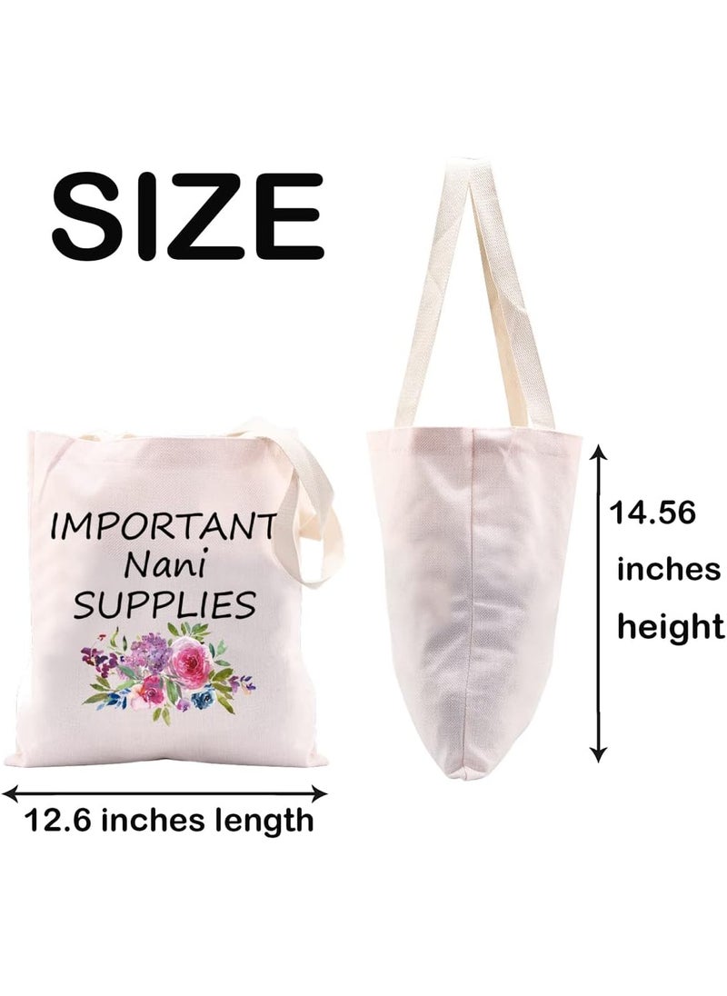 JXGZSO JXGZSO Important Nani Supplies Tote Bag Grandma Birthday Gift Babysitting Bag Nani Travel Gift Canvas Tote Bag  - Image 2