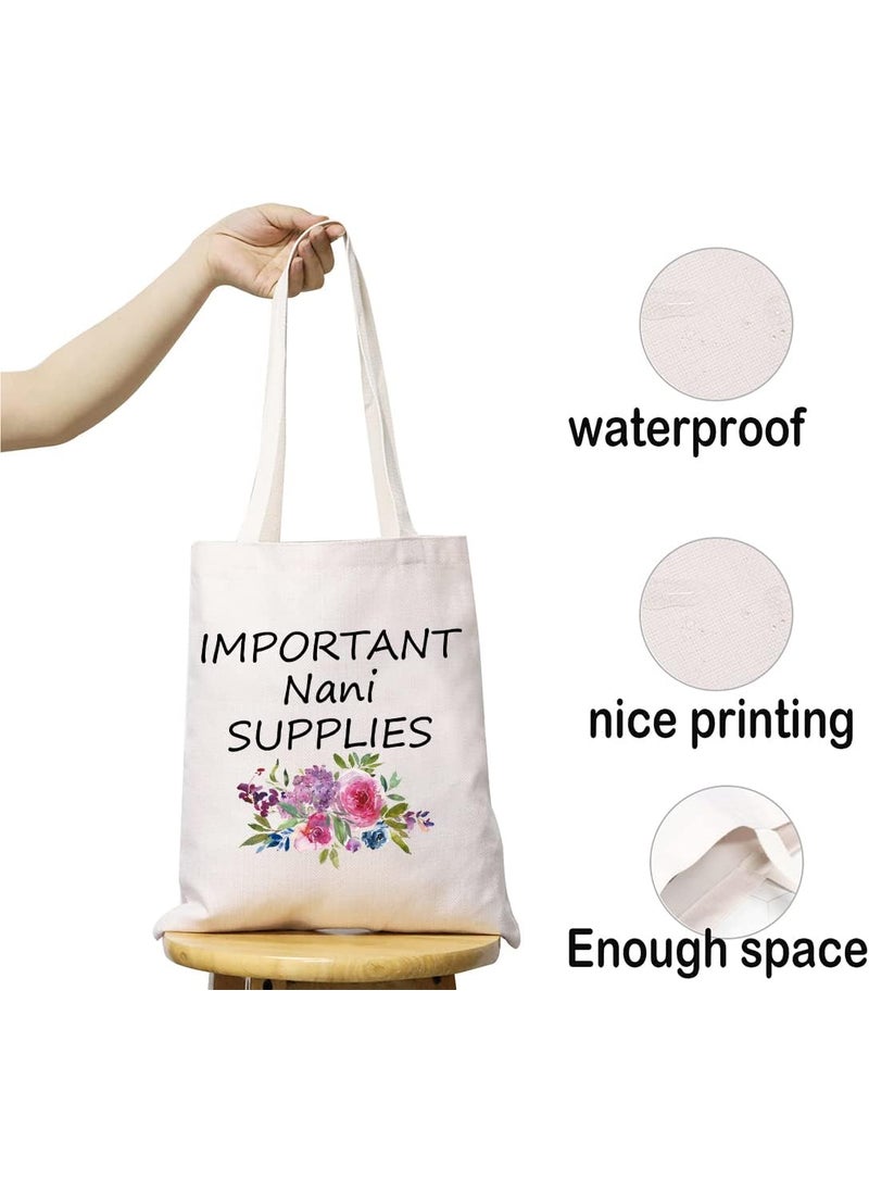 JXGZSO JXGZSO Important Nani Supplies Tote Bag Grandma Birthday Gift Babysitting Bag Nani Travel Gift Canvas Tote Bag  - Image 3