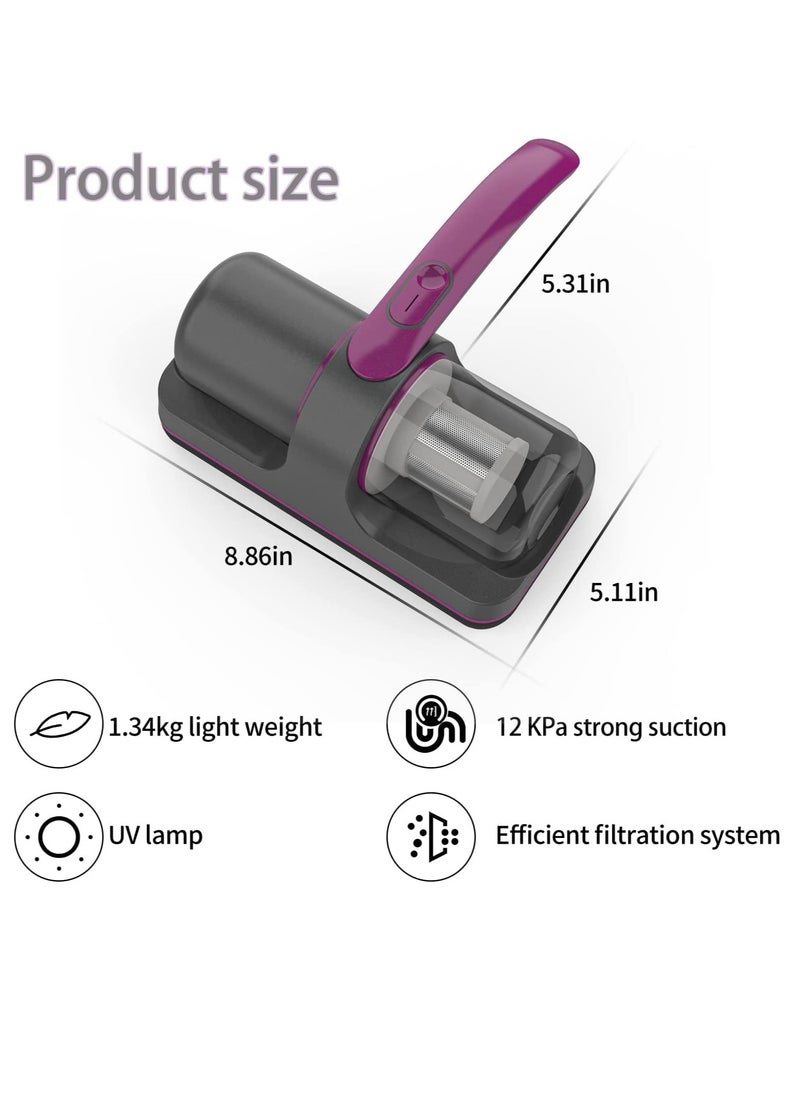KASTWAVE Bed Vacuum Cleaner, 12Kpa Powerful Mattress Vacuum Cleaner with 3 Filters, 2- speed Deep Sofa Vacuum Cleaner with Purple Light  - Image 5