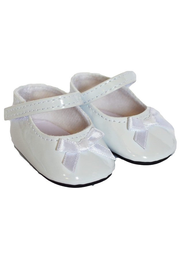 White Bow Mary Janes Fits 18 Inch Girl Dolls and Kennedy and Friends Dolls- 18 Inch Doll Shoes