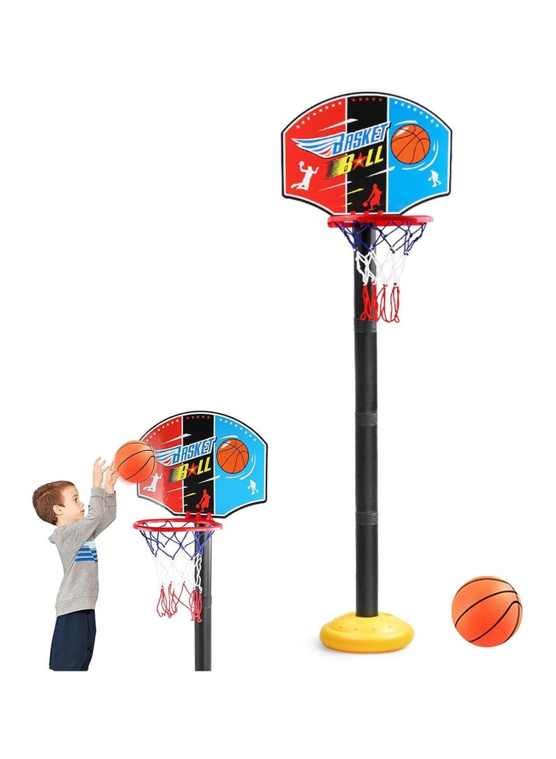 GGOOT Kids Basketball Stand - Mini Basketball Goal Toys Sets,Adjustable Play Toddler Basketball Hoop Toy Set with Backboard, Pump, Base  - Image 1