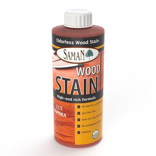 SamaN Interior Water Based Wood Stain - Natural Stain for Furniture, Moldings, Wood Paneling, Cabinets (Paprika TEW-115-12, 12 oz) - Image 1