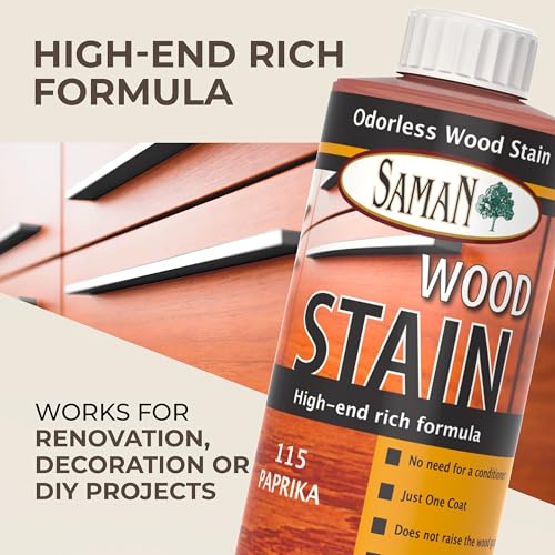SamaN Interior Water Based Wood Stain - Natural Stain for Furniture, Moldings, Wood Paneling, Cabinets (Paprika TEW-115-12, 12 oz) - Image 2