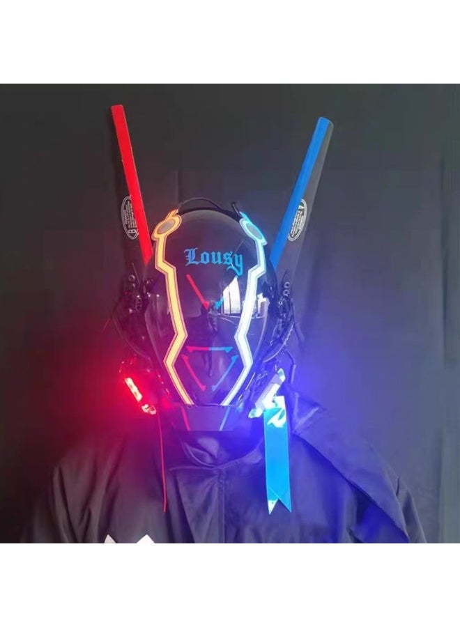 TAPIT Halloween Mask Party LED Masks Scary Mask LED Lighted Face Transforming Mask Mask Neon Horror Fun Costume Child Adult Fancy Dress for Carnivals Masquerades and Cosplay Costume Parties - Image 1