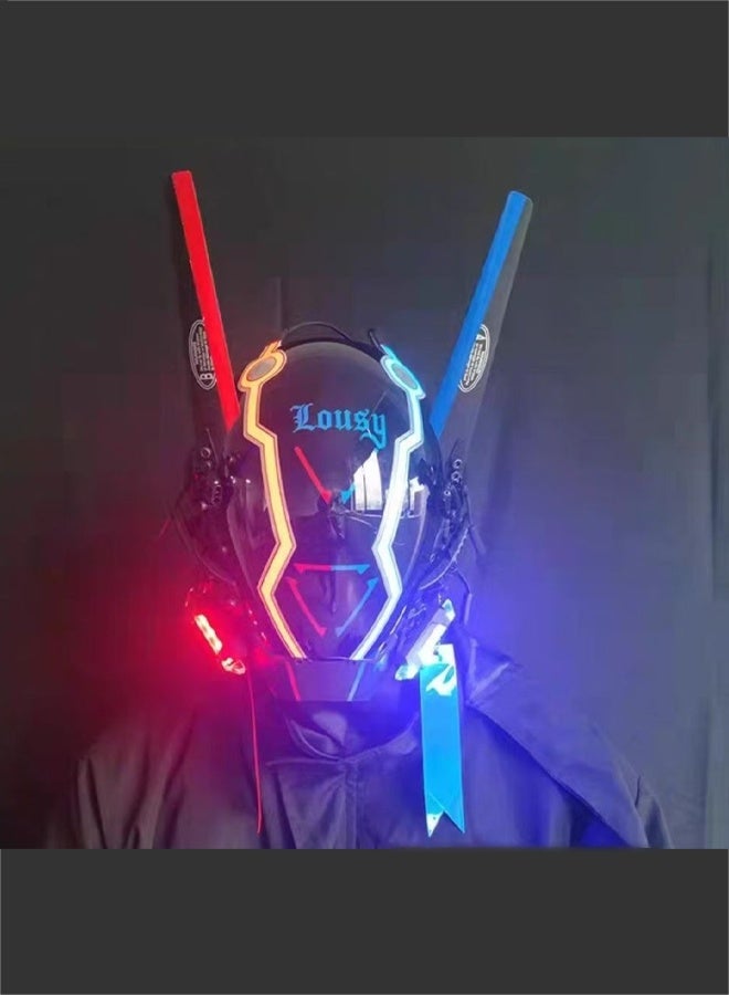 TAPIT Halloween Mask Party LED Masks Scary Mask LED Lighted Face Transforming Mask Mask Neon Horror Fun Costume Child Adult Fancy Dress for Carnivals Masquerades and Cosplay Costume Parties - Image 3