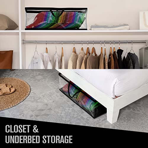 Houseables Baseball Cap Storage Bag, Hat Organizer Case, Cap Holder, Clear Plastic Tote, Black Handles, Moisture & Dust Proof, w/Zipper Closure, Holds up to 22 Hats, Dirt Protection, 23" x 6" x 8" - Image 4