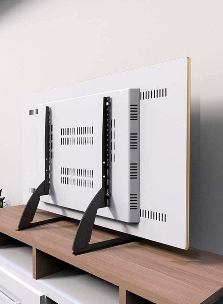 Raxoom Universal Table Top Tv Stand For Most 36 40 42 47 50 55 60 65 75 Inch Plasma LCD, LED Flat Or Curved Screen TVs With Height Adjustment, Vesa Patterns Up To 800 mm x 500 mm, 121 Lbs - Image 1
