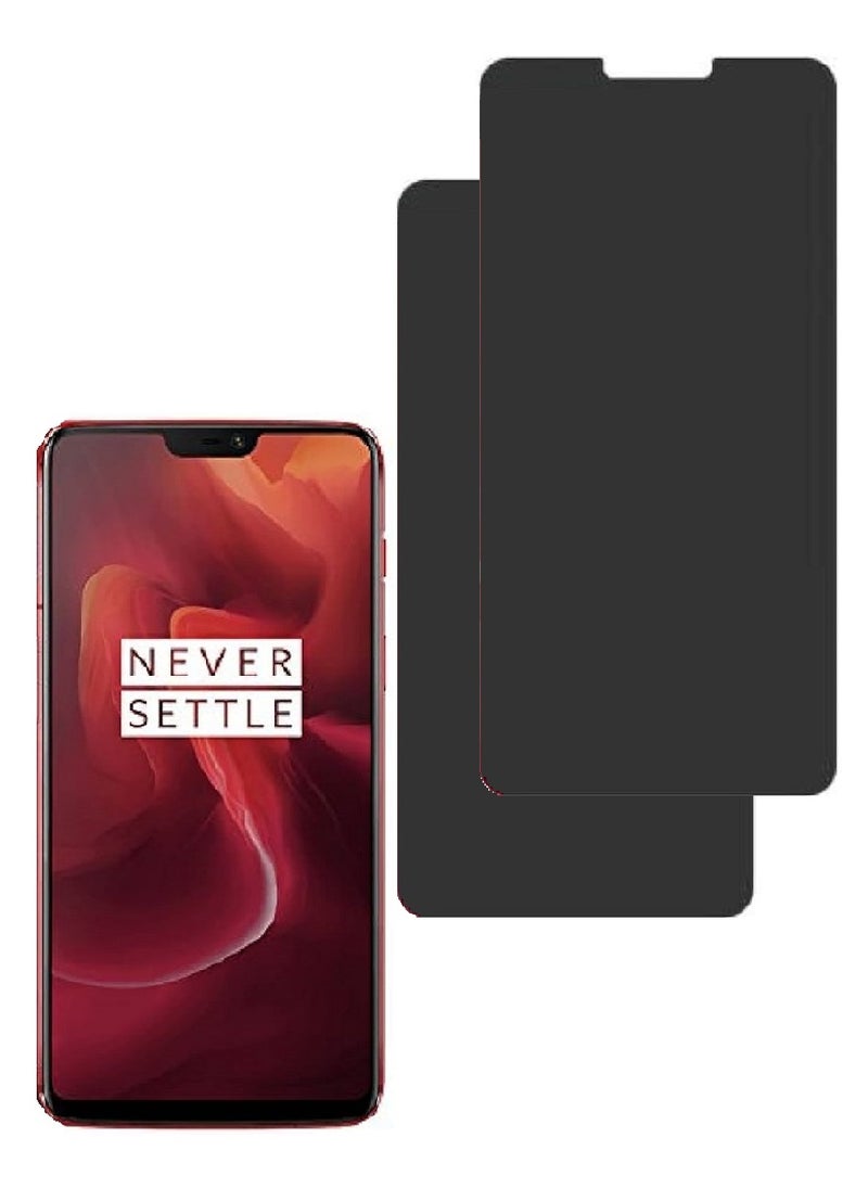 we3 2 Piece Tempered Glass Screen Protector Anti-Spy Privacy Designed For OnePlus 6 Full Glue Edge to Edge Full Screen Coverage And Bubble Free - Image 1