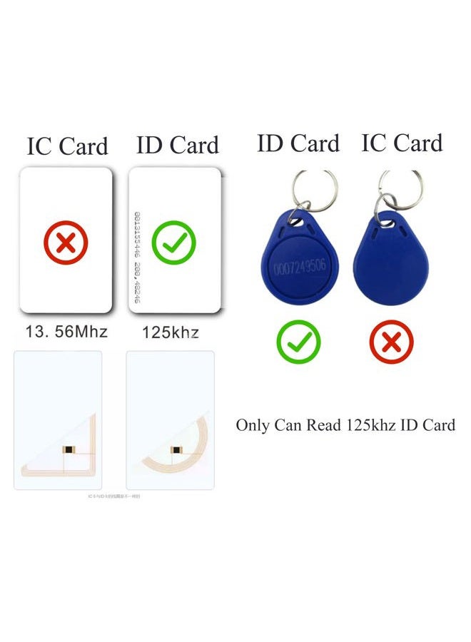 HiLetgo 125Khz EM4100 USB RFID ID Card Reader Swipe Card Reader Plug and Play with Cable First 10 Digit (Only Read 125kHz ID Card, Cannot Read IC Card. See Product Pictures) - Image 2