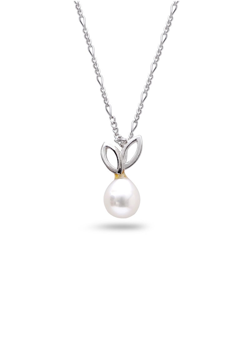 Subhati Pendant With Silver 925 , Zercon Stone and Cultured Pearl  - Image 1