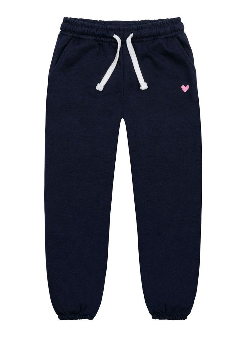 مينوتي بنطال رياضي للبنات المراهقات بجيوب وطباعة قلب - Image 1