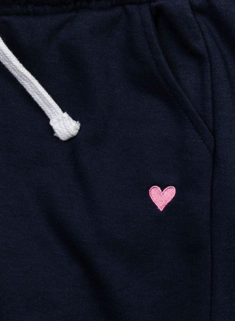 مينوتي بنطال رياضي للبنات المراهقات بجيوب وطباعة قلب - Image 3