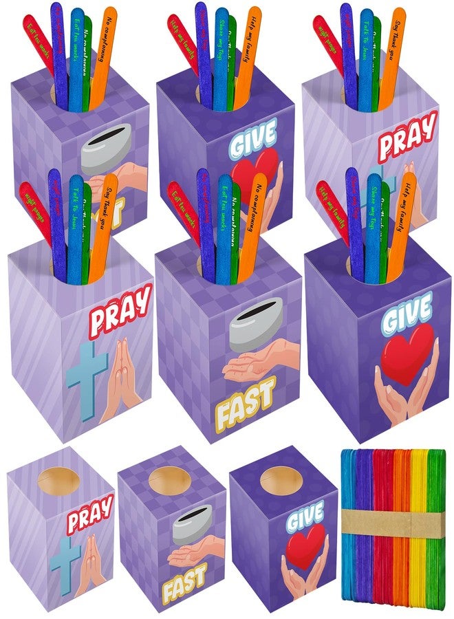 Cinrobiye 12 Sets Lent Crafts Kit with Pray Fast Give DIY Religious Holy Week Crafts Christian Handicrafts for Home Classroom Sunday School Christian Easter Party Activities VBS Supplies - Image 1