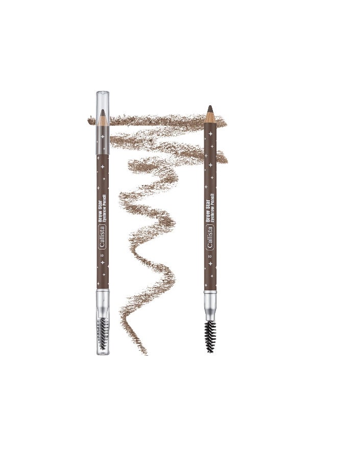 كاليستا قلم حواجب بني بدقة عالية مع فرشاة مدمجة، مقاوم للماء والتلطخ للحصول على حواجب طبيعية - Image 4