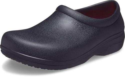 Crocs Unisex-Adult On The Clock Clog, Slip Resistant Shoes for Women and Men, Black, 7 Men/9 Women - Image 1