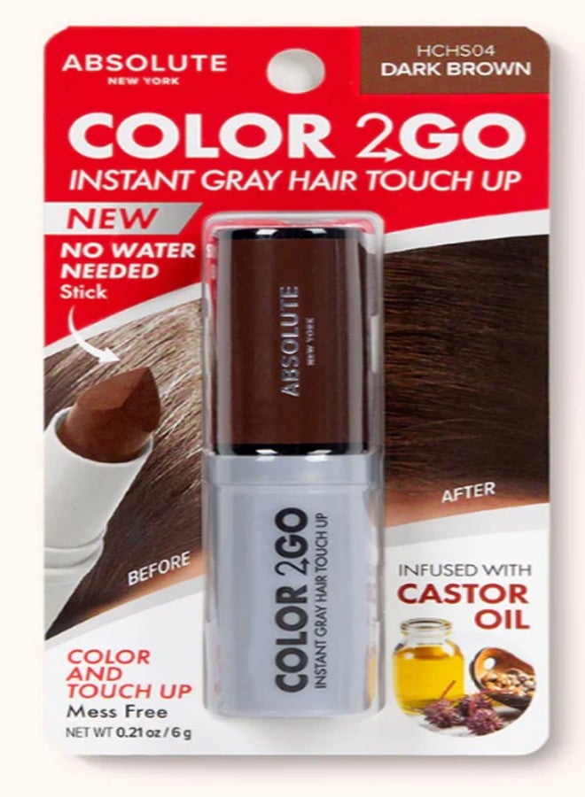 أبسولوت نيويورك Absolute New York Color 2 Go - عصا تلوين جذور الشعر الفورية (HCHS04 بني داكن، 0.21 أونصة) - Image 2