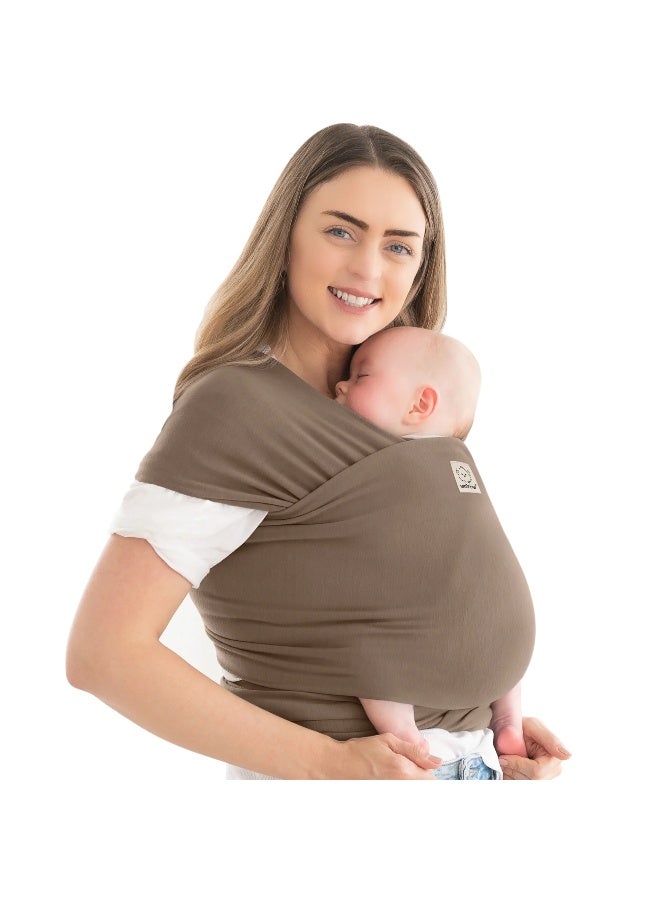 KeaBabies Original Baby Wrap Carrier, Newborn Baby Sling, Ergonomic, Saddle Brown - Image 1