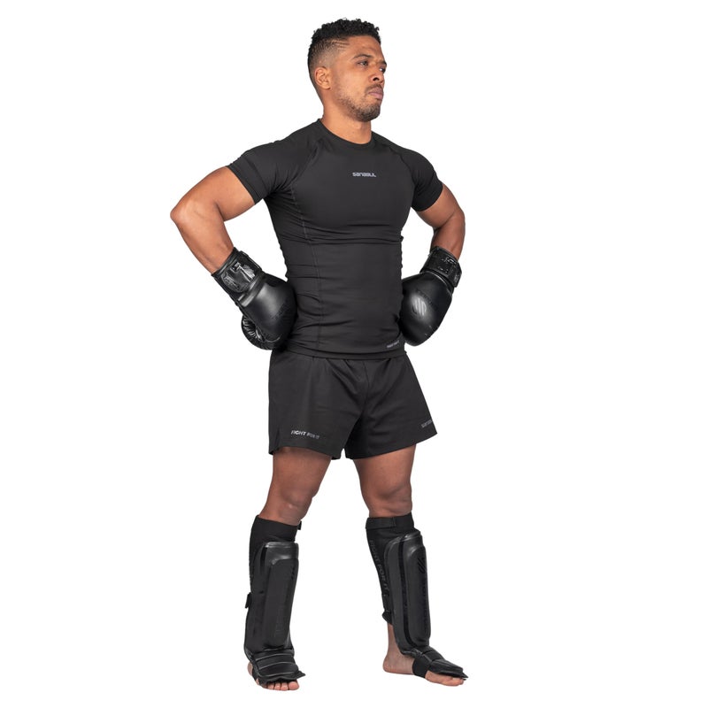 Sanabul Essential Hybrid Sleeve Kickboxing Shin Guards for MMA Shin Guards Muay Thai Shinguards - Blue, S/M - Image 2