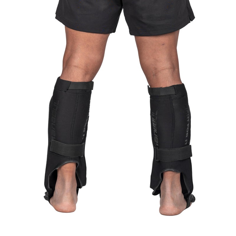 Sanabul Essential Hybrid Sleeve Kickboxing Shin Guards for MMA Shin Guards Muay Thai Shinguards - Blue, S/M - Image 3