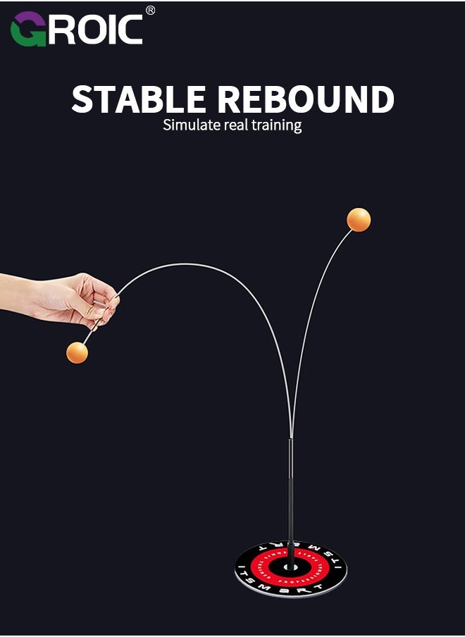 GROIC Ping Pong Balls Paddles Set, Table Tennis Training Kit, 1.1-1.3M Extendable Elastic Shaft Table Tennis Trainer, 2 Table Tennis Paddle & 3 Ping-Pong Balls, Equipment Trainer Practice Balls Paddles Set  - Image 4