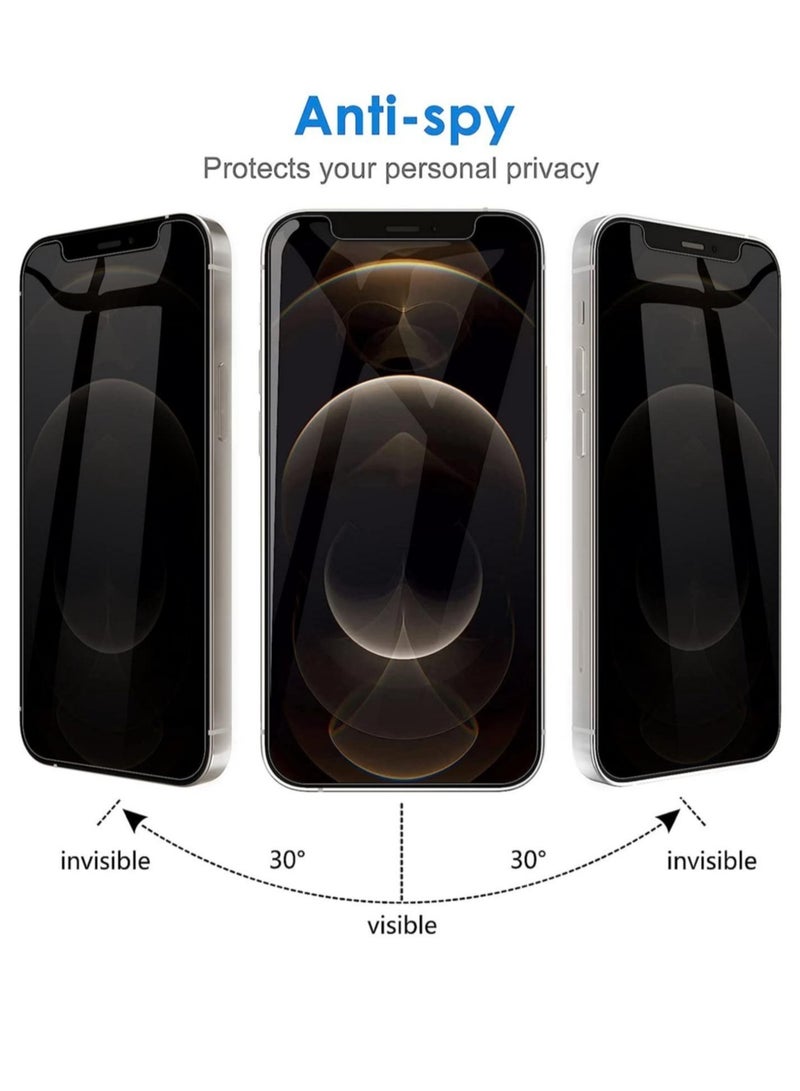 ELTRAZONE (2 Pack) for iPhone 12 Privacy Tempered Glass Screen Protector Anti-Scratch with Back Camera glass Alignment Frame Bubble Free Scratch Resistant - Image 4