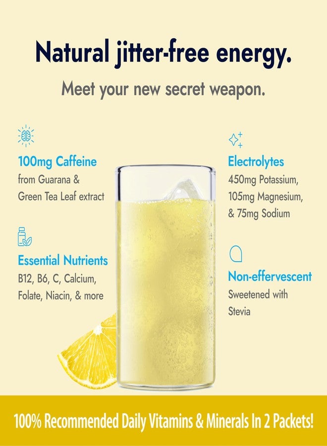 Zipfizz Stevia Energy Drink Powder, Lemonade, 10 Pack - 3-in-1 Sustained Energy, Rapid Hydration & Essential Vitamins - Sugar-Free, Non-Effervescent Electrolyte Drink Mix with B12 & Antioxidants - Image 4