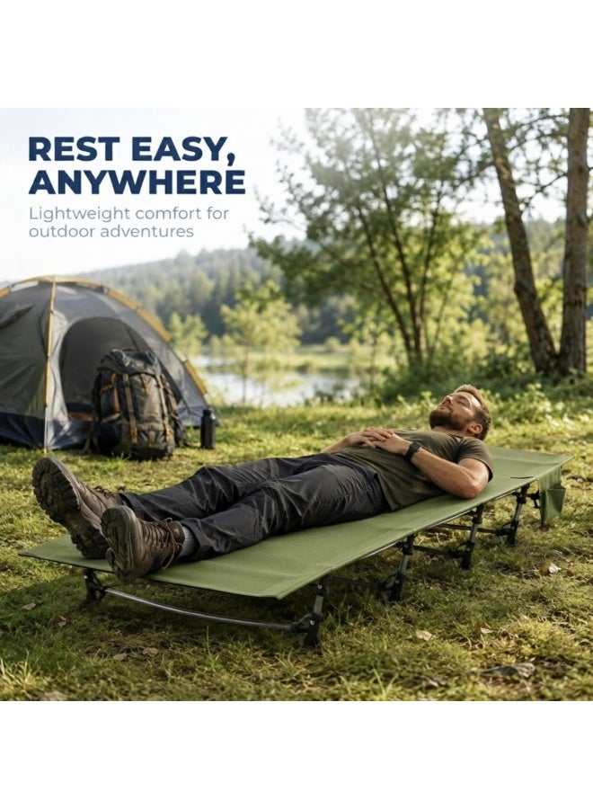 Adventure Lab Ultralight Folding Tent Camping Cot Bed | Lightweight Aluminum Frame Portable Cot for Outdoor Travel, Hiking, and Base Camp | Compact Foldable Camping Bed up to 150 kg - Image 2