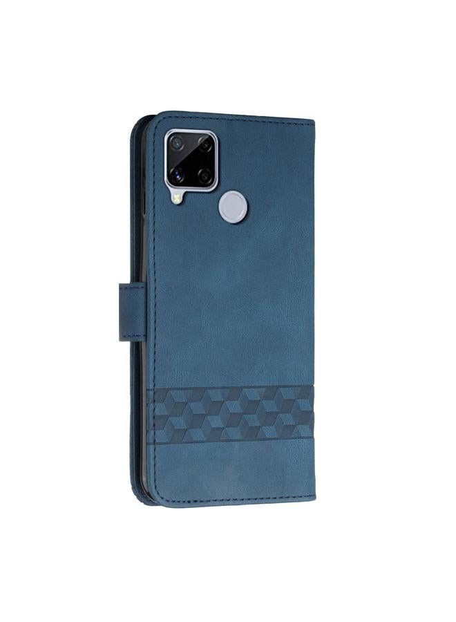 S-TOP Case For OPPO A15 Cubic Skin Feel Flip Leather Phone Case - Image 3