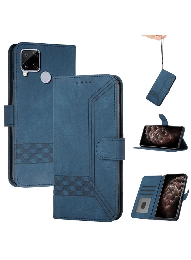 S-TOP Case For OPPO A15 Cubic Skin Feel Flip Leather Phone Case - Image 1