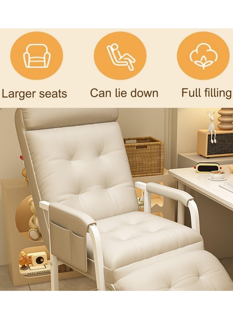 شو وو كرسي مكتب قابل للتعديل، كرسي مكتب منزلي قابل للطي، يمكن الاستلقاء عليه بشكل مسطح، أريكة لشخص كسول، استراحة غداء مع أرجل، كرسي سحب ومسند ظهر، سرير فردي، شرفة منزلية، كرسي أريكة، كرسي مكتب كمبيوتر - Image 5