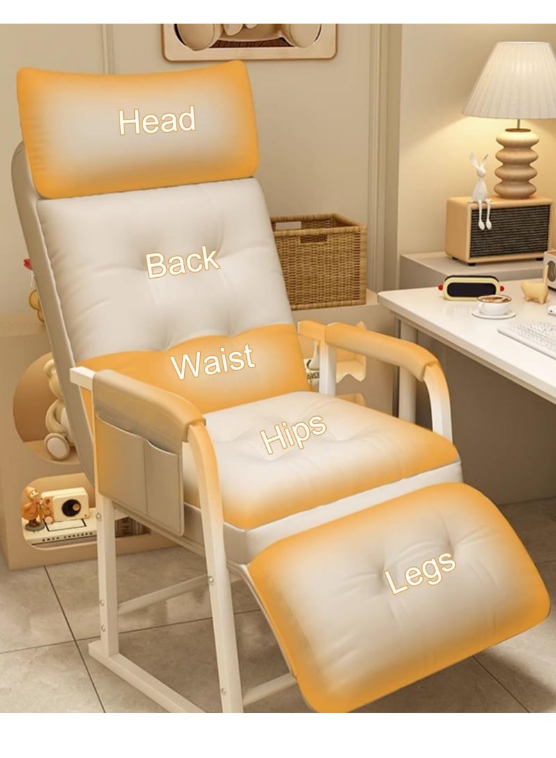 شو وو كرسي مكتب قابل للتعديل، كرسي مكتب منزلي قابل للطي، يمكن الاستلقاء عليه بشكل مسطح، أريكة لشخص كسول، استراحة غداء مع أرجل، كرسي سحب ومسند ظهر، سرير فردي، شرفة منزلية، كرسي أريكة، كرسي مكتب كمبيوتر - Image 4