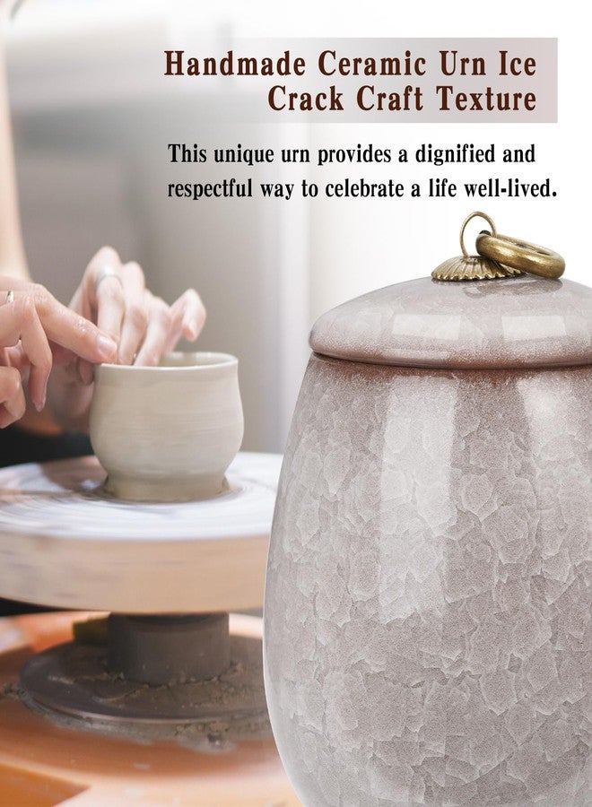 Abooxiu Ceramic Small Urn for Human Ashes Cremation Keepsake Urn for Adult Male Female Ice Crack Keepsake Urn for Human or Pet Ashes Celadon White - Image 3