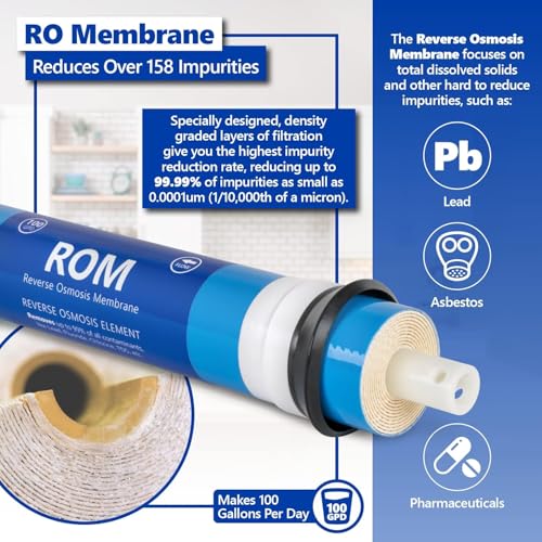 Express Water – 1 Year Reverse Osmosis System Filter Set – 11 Filters with 100 GPD RO Membrane, Carbon GAC ACB PAC, Sediment SED, Alkaline, and UV Filters – 10 inch Size Replacement Water Filters - Image 5