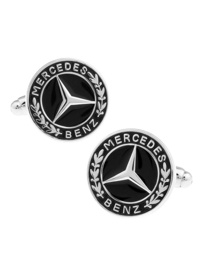 NIBEMINENT Copper Alloy Mercedes Benz Logo Design Cufflinks