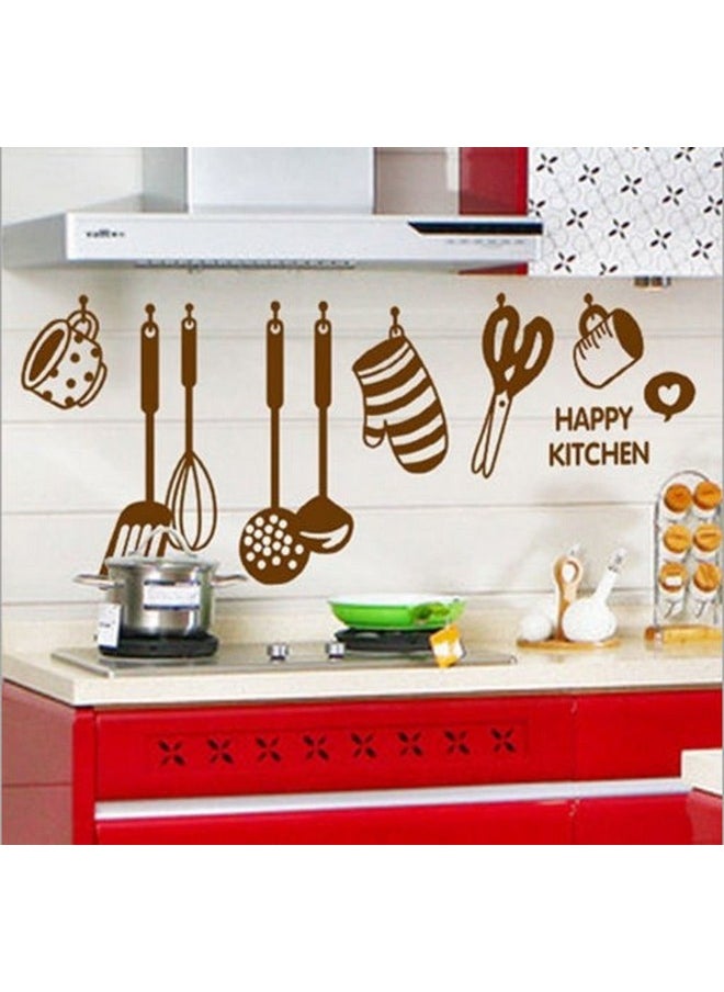 Decals Design Decals Design 'Stylish Kitchen' Wall Sticker (PVC Vinyl, 60 cm x 45 cm, Brown)  - Image 1