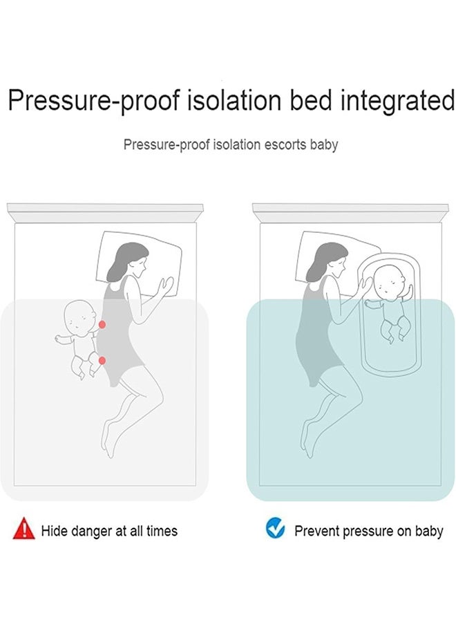 بيوينتي كرسي الطفل مع حزام ، كرسي الطفل القابل للطي ، عش الرضع Cosleeping للطفل في السرير قابل للتعديل الحجم والزيب الداخلي يطول المساحة إلى 24 شهرًا - Image 4