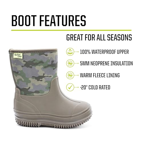 Western Chief Kid's Freestyle Neoprene Rain Boot, Olive, 1 - Image 2