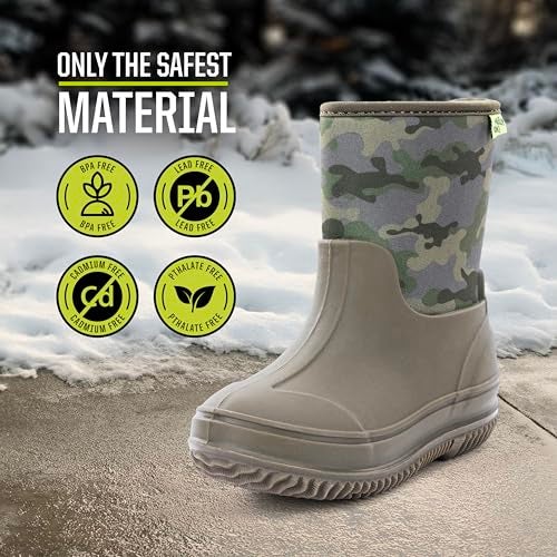 Western Chief Kid's Freestyle Neoprene Rain Boot, Olive, 1 - Image 3