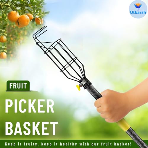 Utkarsh Lemon Picker Basket | Small Fruit Plucker Basket for Lemon, Apple, Pear, & More | Easy to Use Fruits Catcher | Fruit Picker for Convenient & Safe Harvesting - Set of 1 PC - Image 2