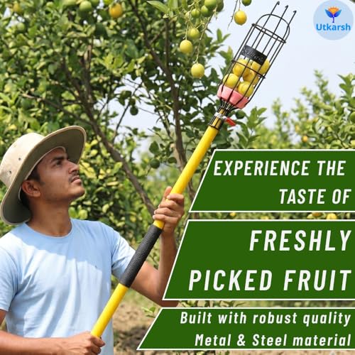 Utkarsh Lemon Picker Basket | Small Fruit Plucker Basket for Lemon, Apple, Pear, & More | Easy to Use Fruits Catcher | Fruit Picker for Convenient & Safe Harvesting - Set of 1 PC - Image 3