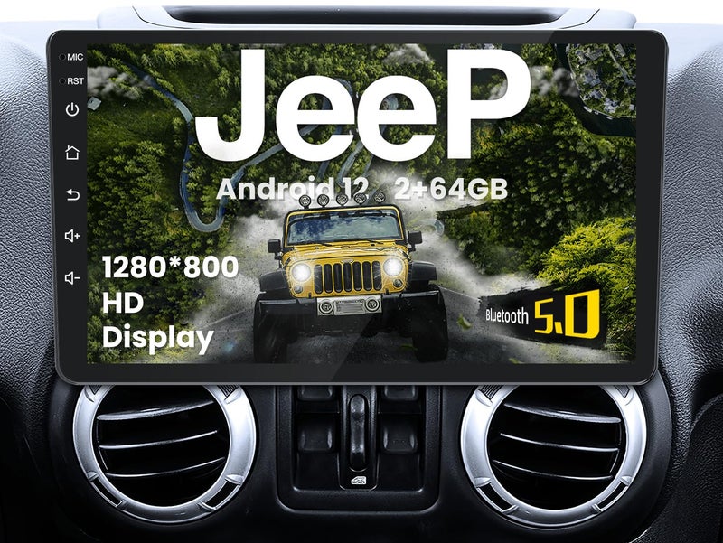 Jufodrca 4Core64G Car Radio Stereo for Jeep Wrangler JK 20072017 Upgrade 101 Inch 1280 800 HD Touch Screen Replacement with CarPlay Android Auto 5GWIFI Bluetooth 50 GPS - Image 2