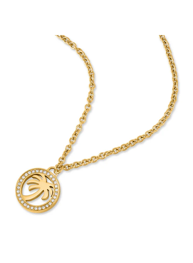 بالم انجلز Traccia Yellow Gold Plated Stainless Steel Pendant Necklace for Women