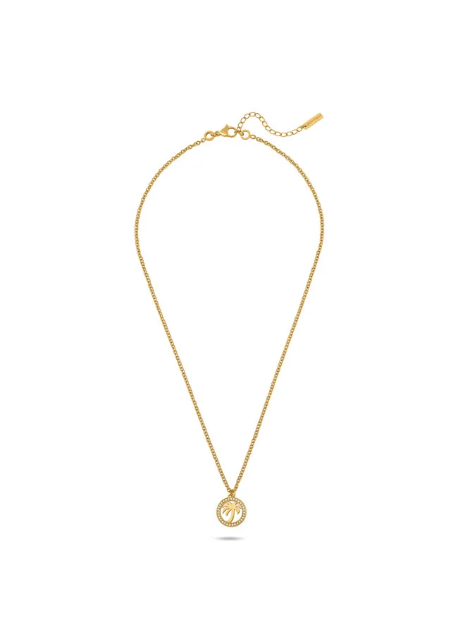 بالم انجلز Traccia Yellow Gold Plated Stainless Steel Pendant Necklace for Women