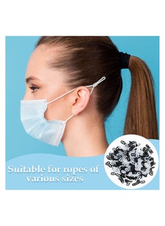 Generic 500pcs Adjustable Elastic Silicone Rope Buckles Anti-Slip Rope Buckles Drawstring Buckles for Adults Kids Ear Clips Supplies  - Image 3
