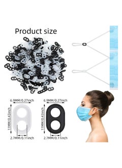 Generic 500pcs Adjustable Elastic Silicone Rope Buckles Anti-Slip Rope Buckles Drawstring Buckles for Adults Kids Ear Clips Supplies  - Image 2