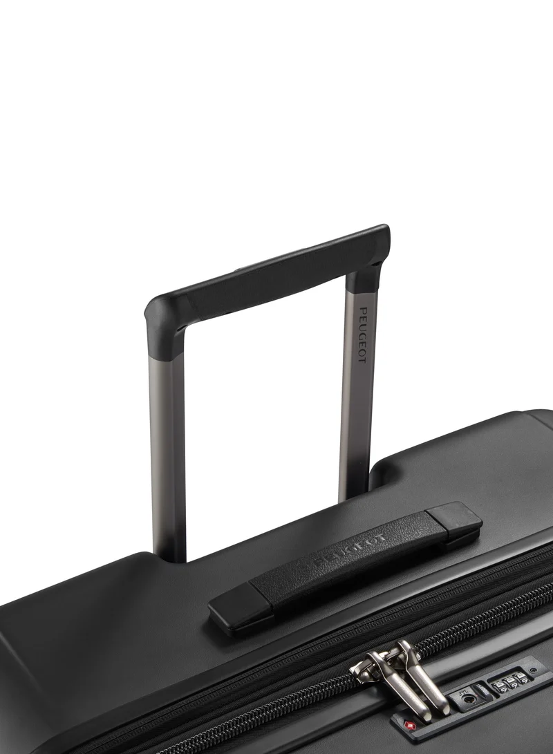 PEUGEOT Voyages Zip 81 cm Hardcase 4 Double Wheel Expandable Check-In Luggage Trolley - Black
