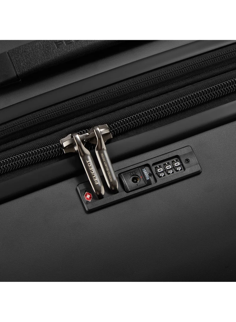 PEUGEOT Voyages Zip 81 cm Hardcase 4 Double Wheel Expandable Check-In Luggage Trolley - Black