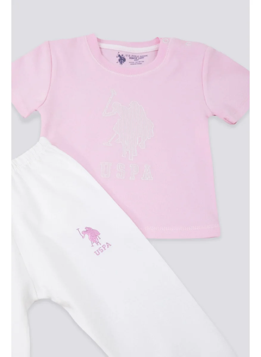 U.S. Polo Assn. Light Tones Pink Baby T-shirt Set