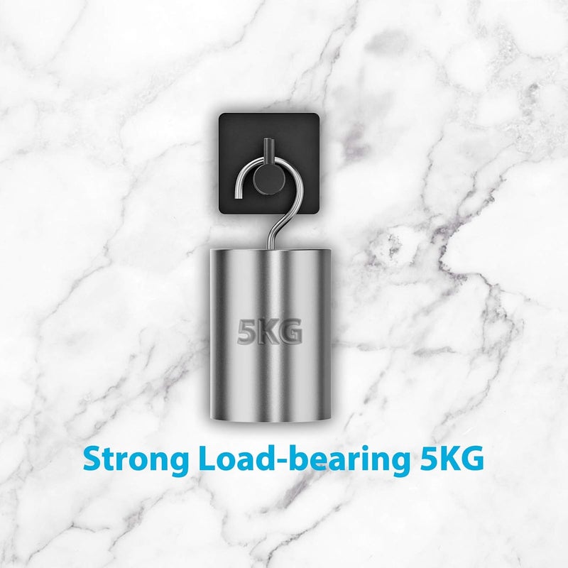 homeasy SelfAdhesive Towel Hook HOMEASY 5 Pack Bathrobe Hook Wall Hook Stainless Steel Coat Hook Brushed Stainless Steel Bathroom and Kitchen Towel Rack No Drilling Black - Image 2