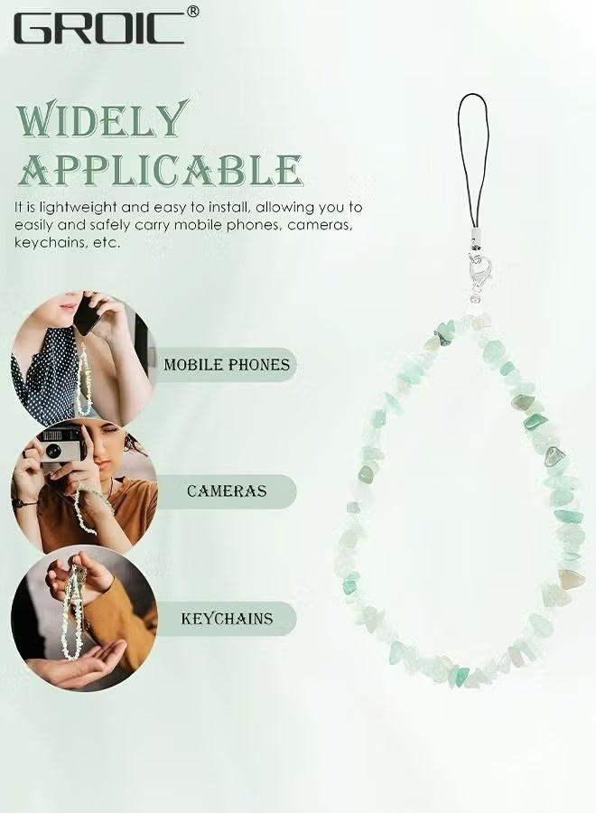 جرويك سحر الهاتف / حزام سلسلة للنساء الفتيات، اليدوية البوهيمي نمط الهاتف الخليوي حالة الحبل حزام المعصم، سحر الأحجار الكريمة الطبيعية لسلسلة المفاتيح - Image 2